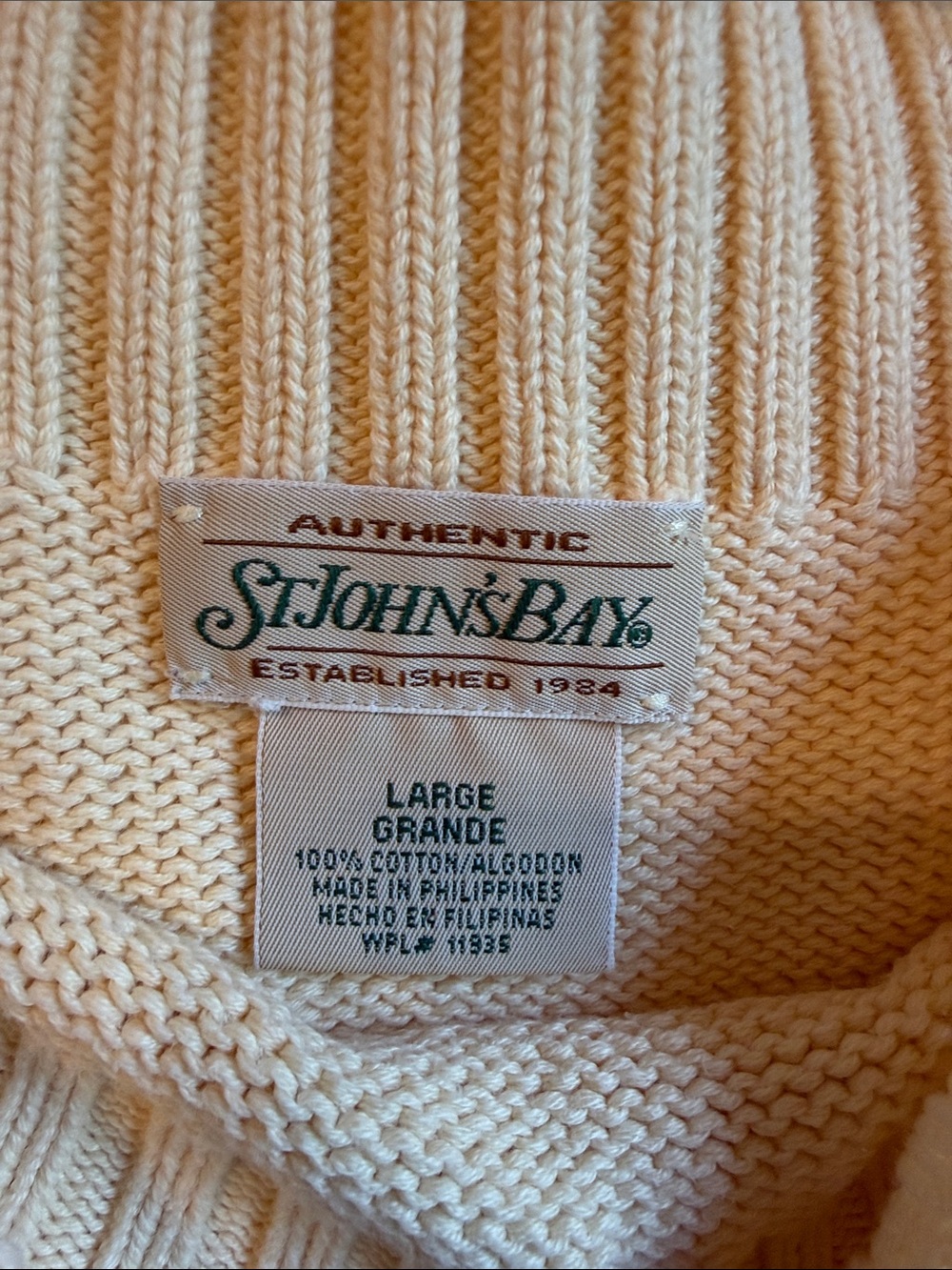St. John's Bay Cream Ribbed Knit Vest - Picture 2 of 5